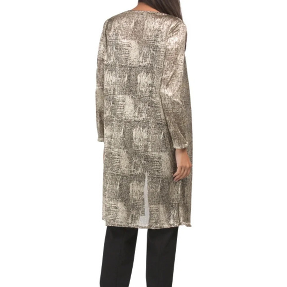 ANNE KLEIN Metallic Crinkle Duster - Picture 2 of 2